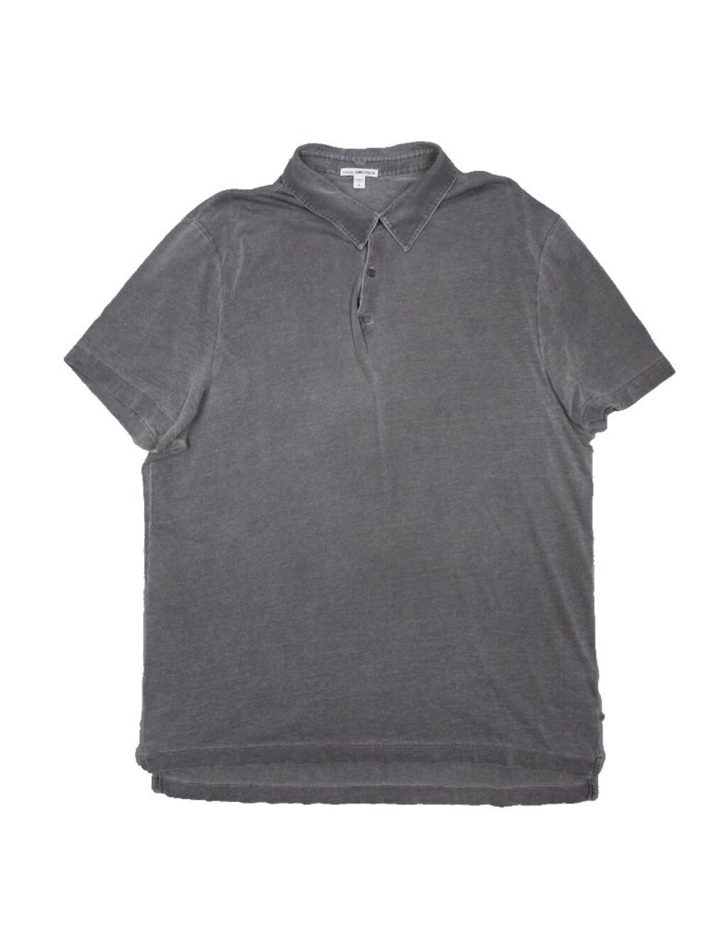 James Perse Polo Shirt 100% Pima Cotton USA Made Grey Short Sleeve XL